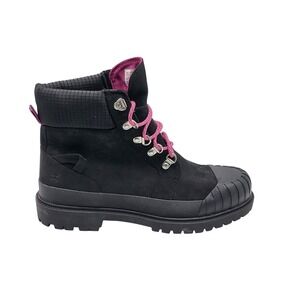 Timberland Waterproof Ankle Boots Black Pink Accent Womens US 8.5
